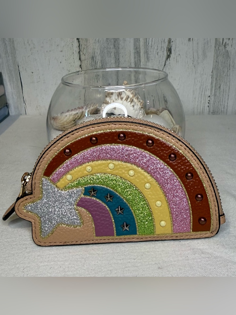 Coach Shooting Star Rainbow Coin Pouch 2018 27532 HTF